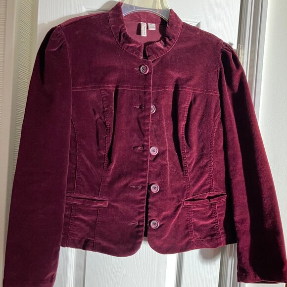 Ladies Burgundy Cotton Jacket - Size Large - Picture 1 of 3
